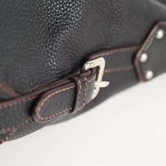 Prada Vitello Daino Hobo Bag Black