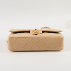 Chanel Medium/Large Caviar Double Classic Flap Beige