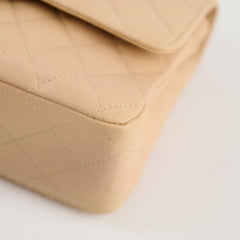Chanel Medium/Large Caviar Double Classic Flap Beige