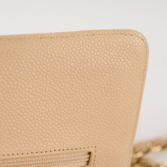 Chanel Medium/Large Caviar Double Classic Flap Beige