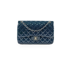 Chanel Jumbo Classic Double Flap Patent Dark Blue