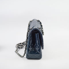 Chanel Jumbo Classic Double Flap Patent Dark Blue