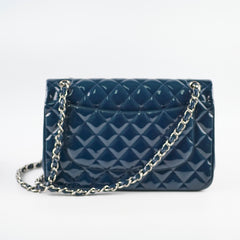 Chanel Jumbo Classic Double Flap Patent Dark Blue