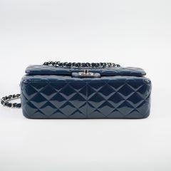 Chanel Jumbo Classic Double Flap Patent Dark Blue