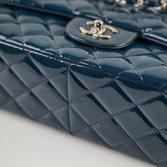 Chanel Jumbo Classic Double Flap Patent Dark Blue