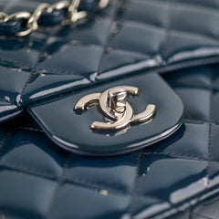 Chanel Jumbo Classic Double Flap Patent Dark Blue