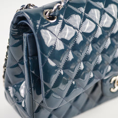 Chanel Jumbo Classic Double Flap Patent Dark Blue