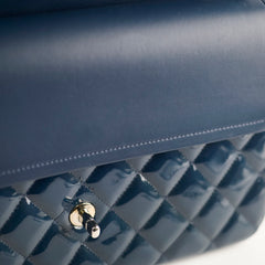 Chanel Jumbo Classic Double Flap Patent Dark Blue