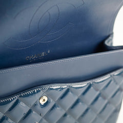 Chanel Jumbo Classic Double Flap Patent Dark Blue