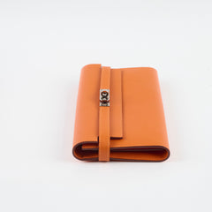 Hermes Kelly Wallet Orange Epsom O in Square