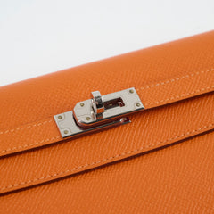 Hermes Kelly Wallet Orange Epsom O in Square