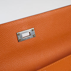 Hermes Kelly Wallet Orange Epsom O in Square