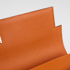 Hermes Kelly Wallet Orange Epsom O in Square