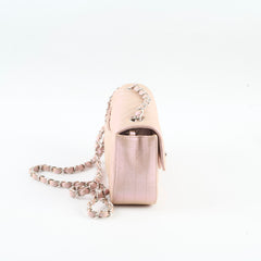 Chanel Mini Rectangular Chevron Caviar Rose Gold Iridescent