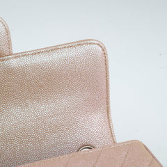 Chanel Mini Rectangular Chevron Caviar Rose Gold Iridescent