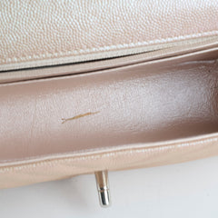 Chanel Mini Rectangular Chevron Caviar Rose Gold Iridescent