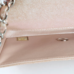 Chanel Mini Rectangular Chevron Caviar Rose Gold Iridescent
