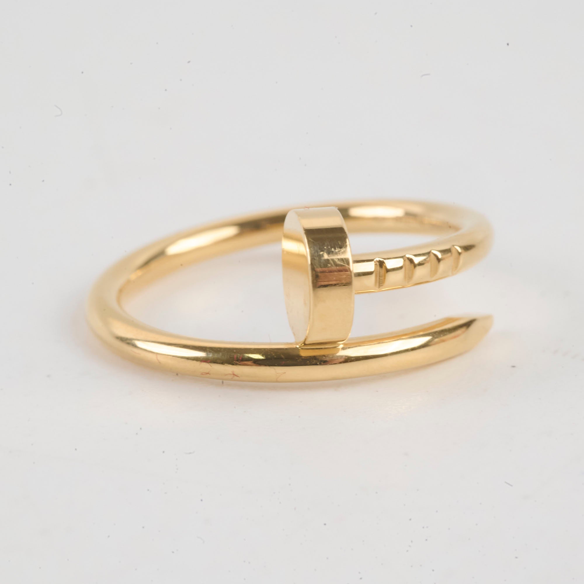 Gold ring with a geometric design