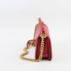Chanel Chain Around Medium Boy Bag Red Lambskin GHW