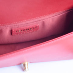Chanel Chain Around Medium Boy Bag Red Lambskin GHW