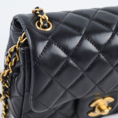 Chanel Pearl Crush Square Mini Black Lambskin GHW