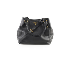 Prada Black Vitello Daino Tote