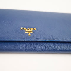 Prada Woc Saffiano Wallet Blue