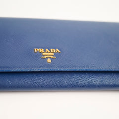 Prada Woc Saffiano Wallet Blue