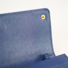 Prada Woc Saffiano Wallet Blue