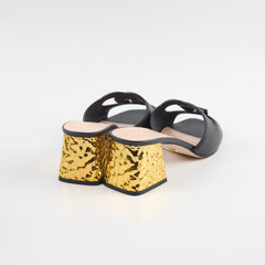 Gucci Interlocking G Leather Sandals Black size 39