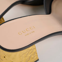 Gucci Interlocking G Leather Sandals Black size 39