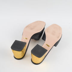 Gucci Interlocking G Leather Sandals Black size 39