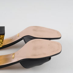 Gucci Interlocking G Leather Sandals Black size 39