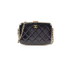 Deal of The Week - Chanel 21A Glazed Clutch with Chain Black