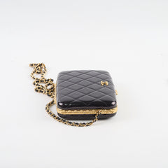 Deal of The Week - Chanel 21A Glazed Clutch with Chain Black