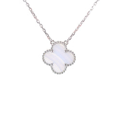 Van Cleef & Arpels Vintage Alhambra Chalcedony Necklace White Gold