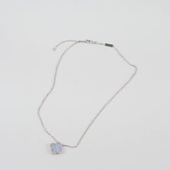 Van Cleef & Arpels Vintage Alhambra Chalcedony Necklace White Gold