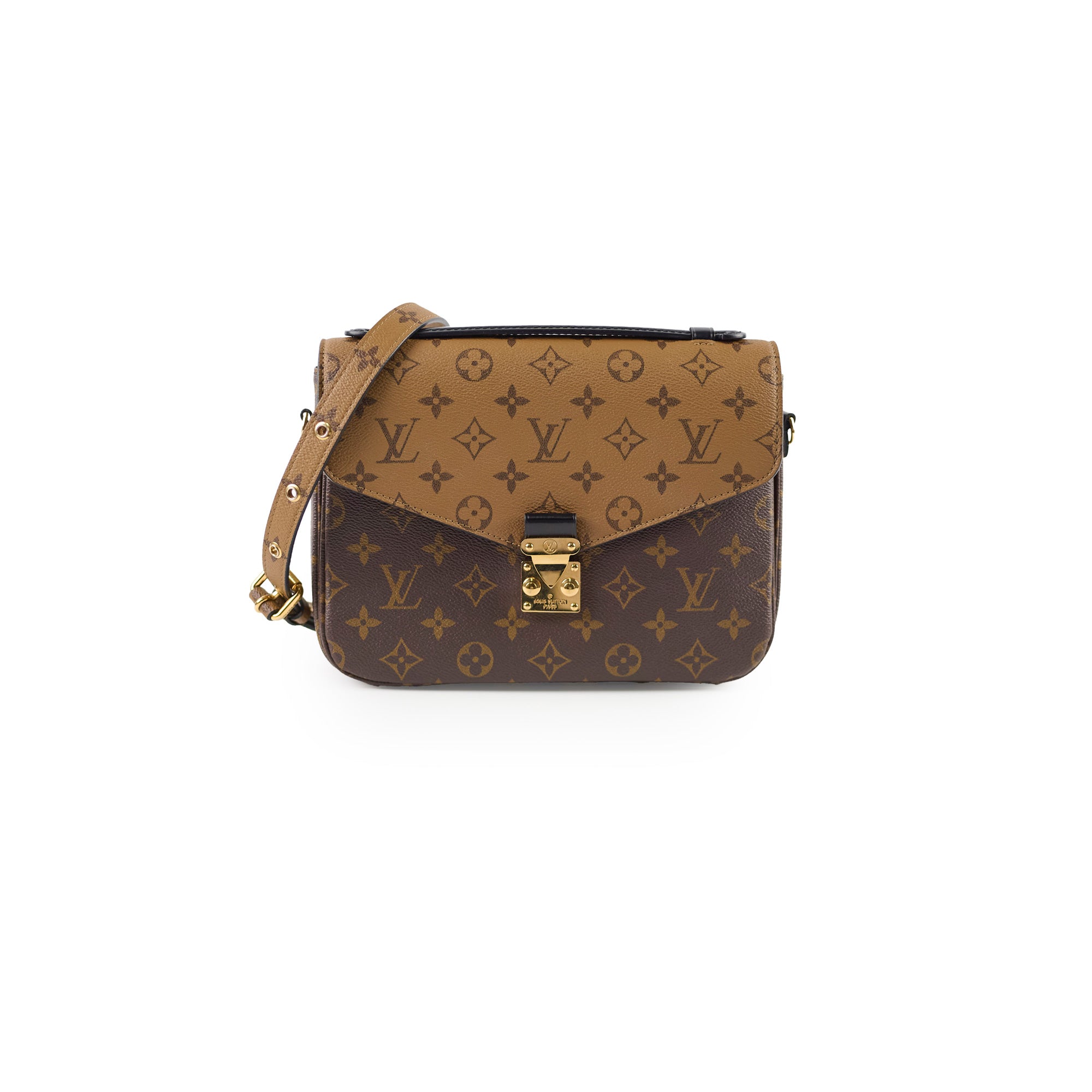 Designer handbag with monogram pattern 