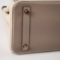 Hermes Birkin 25 Gris Asphalt/ Craie Togo RGHW HSS Special Order Z Stamp