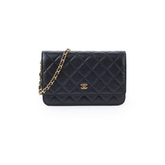 Chanel Caviar Wallet on Chain WOC Black