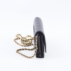 Chanel Caviar Wallet on Chain WOC Black