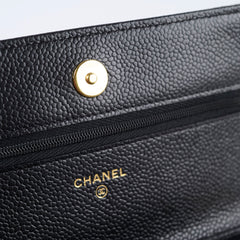 Chanel Caviar Wallet on Chain WOC Black