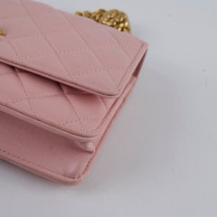 Chanel Lambskin Wallet On Chain WOC Light Pink