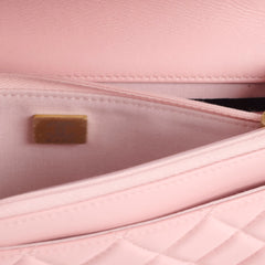 Chanel Lambskin Wallet On Chain WOC Light Pink
