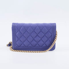 Chanel Caviar Wallet on Chain WOC Purple