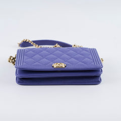 Chanel Caviar Wallet on Chain WOC Purple