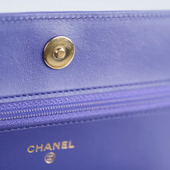 Chanel Caviar Wallet on Chain WOC Purple