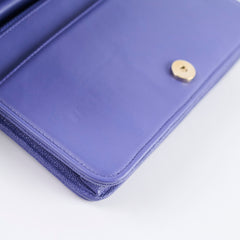 Chanel Caviar Wallet on Chain WOC Purple