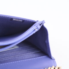 Chanel Caviar Wallet on Chain WOC Purple