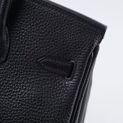 Hermes Birkin 25 Black Togo PHW I in square
